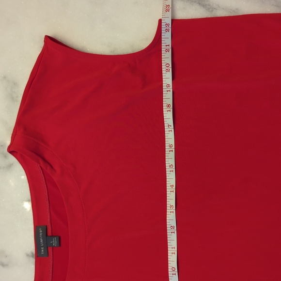The Limited red cap sleeved tie waist top large - Picture 6 of 8